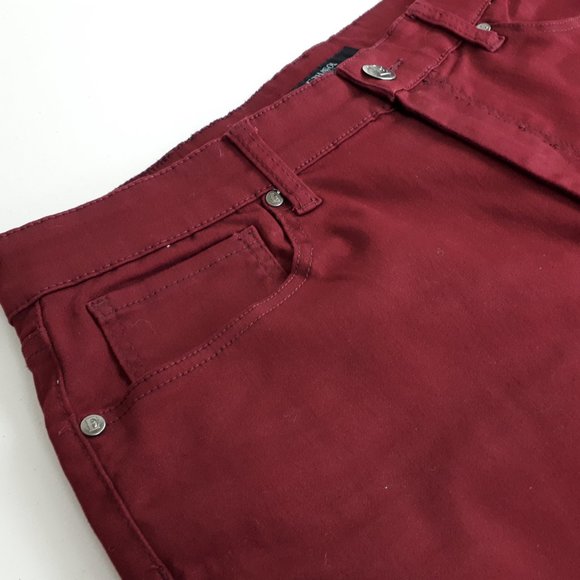 Ethanol Wine Red Slim Stretch Jeans - Picture 3 of 16